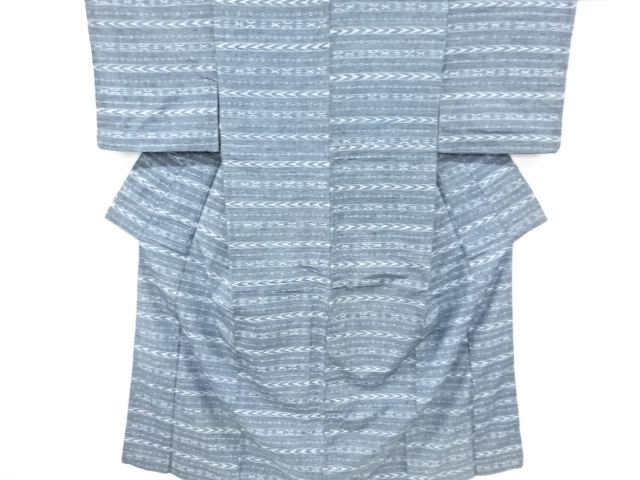 JAPANESE KIMONO / ANTIQUE KIMONO / SILK / TSUMUGI / WOVEN STRIPE & ABSTRACT